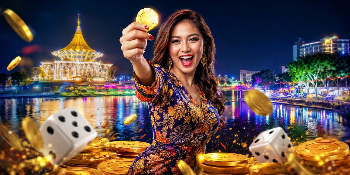 Permainan dadu tradisional dengan hiasan batik di Kuching